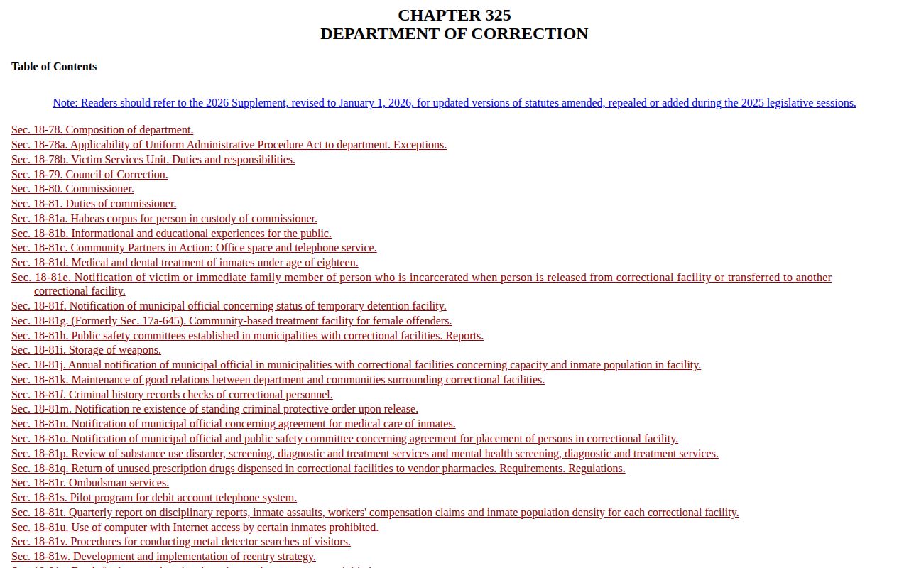 Connecticut sentence credit statutes affecting Norwalk projected release dates